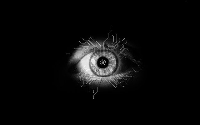 Black white eye background eyeball free wallpaper for desktop - medium preview image