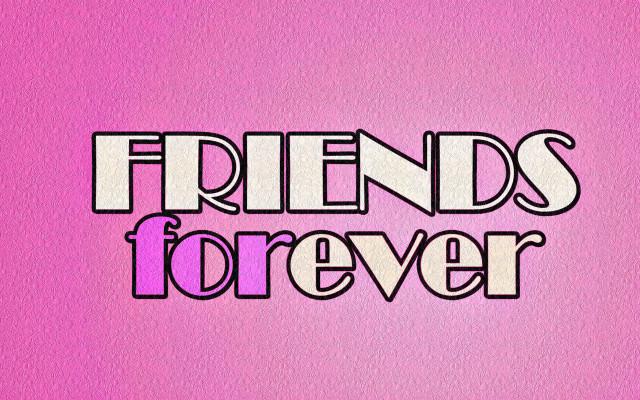Friends forever pink gradient typographic free wallpaper for desktop - medium preview image