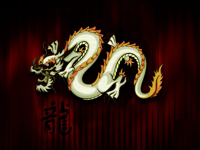White dragon red yellow characters free wallpaper for desktop - medium preview image