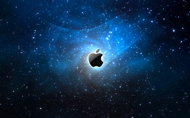 Apple logo space stars blue #8 free wallpaper for desktop - medium preview image