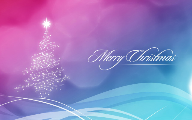 Christmas tree star blue pink #2 free wallpaper for desktop - medium preview image