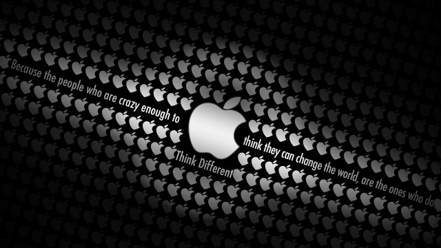 Apple logo black background white #3 free wallpaper for desktop - medium preview image