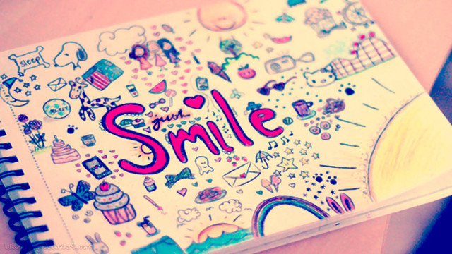 Notebook smile doodles art colorful free wallpaper for desktop - medium preview image