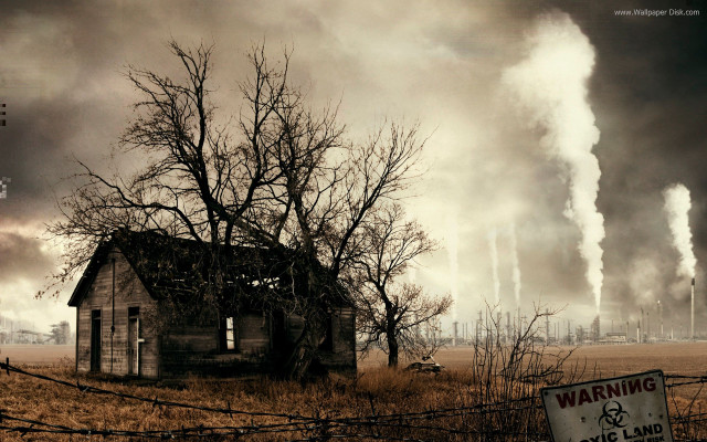 House field smoke warning sign free wallpaper for desktop - medium preview image