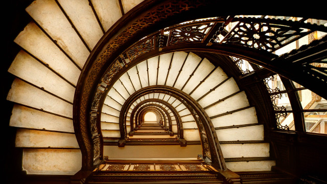 Spiral staircase view ground window free wallpaper for desktop - medium preview image