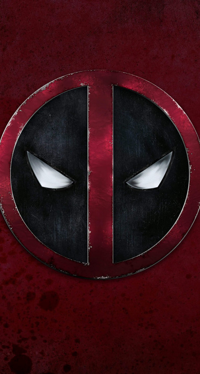 Deadpool logo red background white free wallpaper for mobile - medium preview image