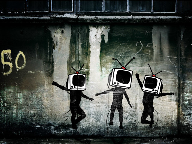 People tvs graffiti wall group free wallpaper for desktop - medium preview image