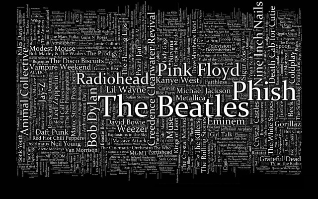 Beatles black white photo word free wallpaper for desktop - medium preview image