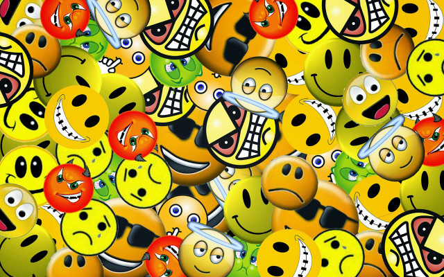 Colorful smiley faces wallpaper background free wallpaper for desktop - medium preview image