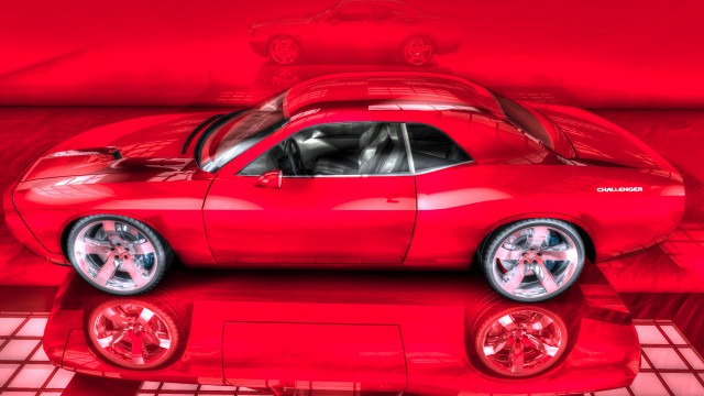 Red car red background reflection free wallpaper for desktop - medium preview image