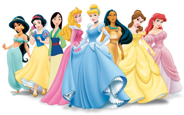 Princesses dresses tiara group standing free wallpaper for desktop - medium preview image