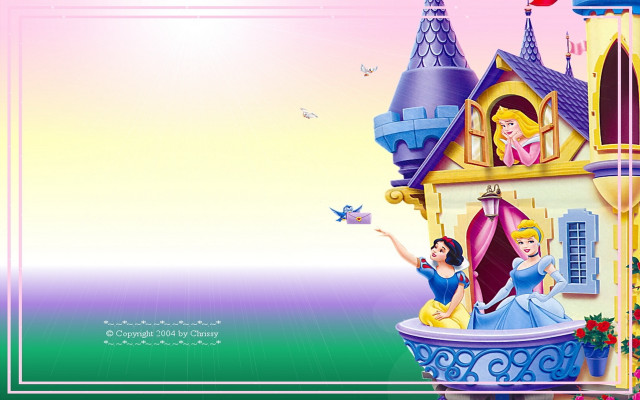 Castle princess prince bird flying free wallpaper for desktop - medium preview image