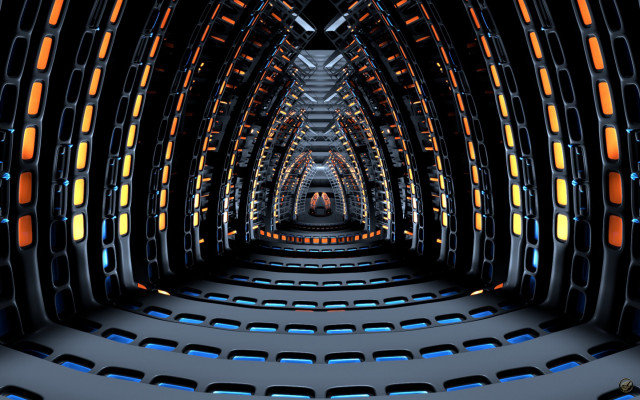 Large room long corridor lights #2 free wallpaper for desktop - medium preview image