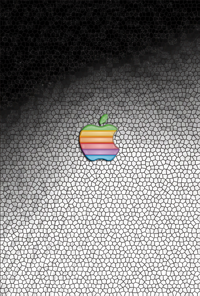 Apple logo black background white #2 free wallpaper for mobile - medium preview image
