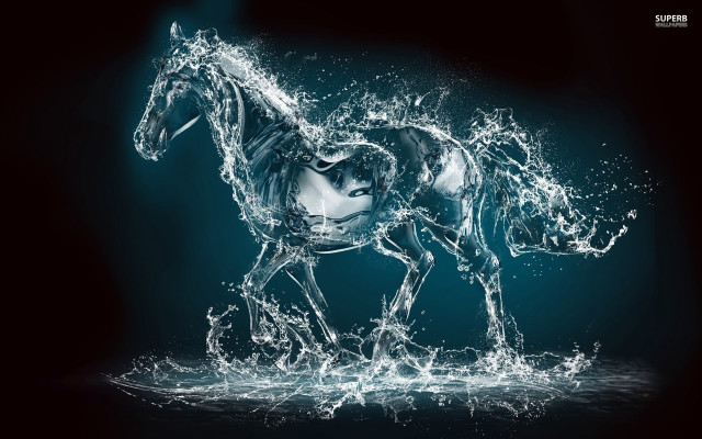 Horse water splash woman face free wallpaper for desktop - medium preview image