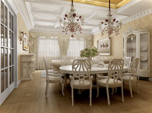 Dining room chandelier table chairs #6 free wallpaper for desktop - medium preview image