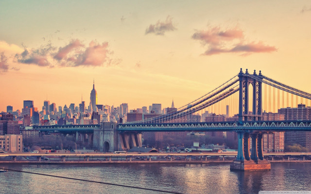 Bridge water city sunset dawn #2 free wallpaper for desktop - medium preview image