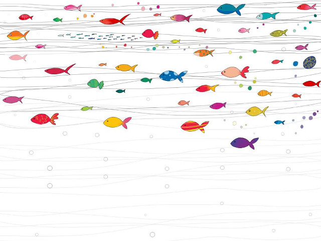 Fish group swimming water waves free wallpaper for desktop - medium preview image