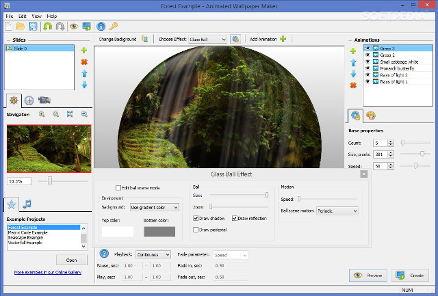 Waterfall screenshot circular picture center free wallpaper for desktop - medium preview image
