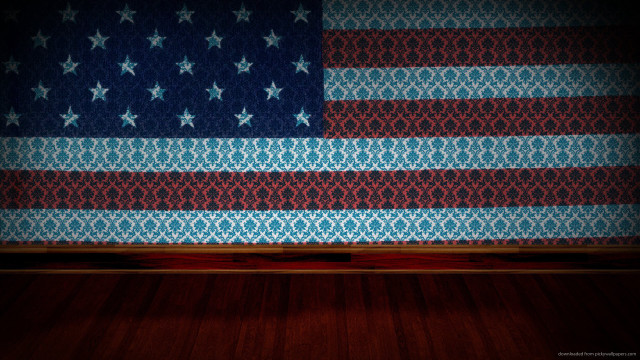 American flag painted wall wooden free wallpaper for desktop - medium preview image