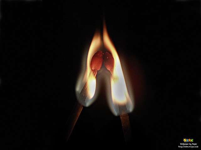 Matchstick two matches fire smoke free wallpaper for desktop - medium preview image