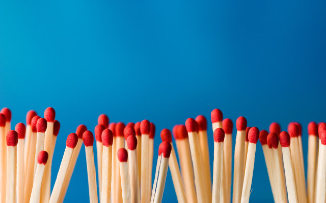 Matches red tips blue background #2 free wallpaper for desktop - medium preview image