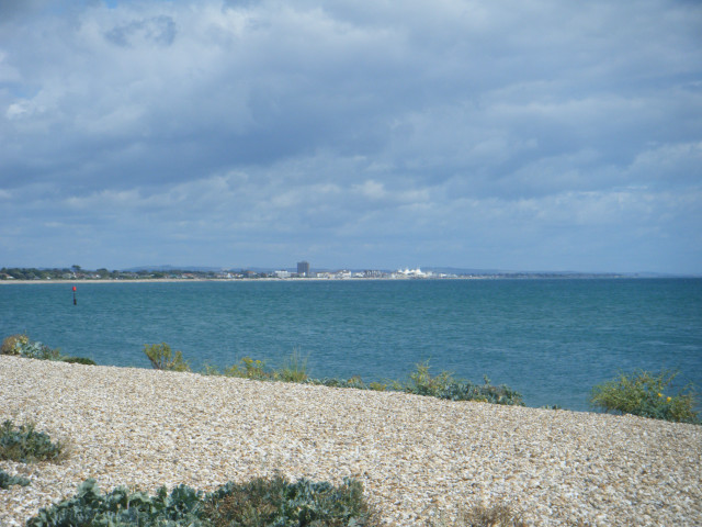 Beach ocean city person standing free wallpaper for desktop - medium preview image
