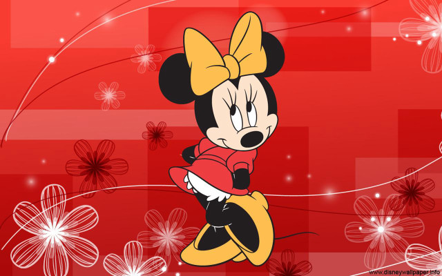 Cartoon character bow red background free wallpaper for desktop - medium preview image