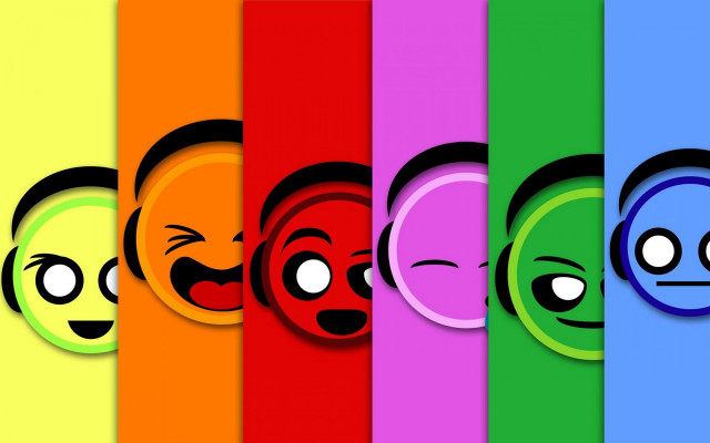 Colored faces expressions diverse group free wallpaper for desktop - medium preview image