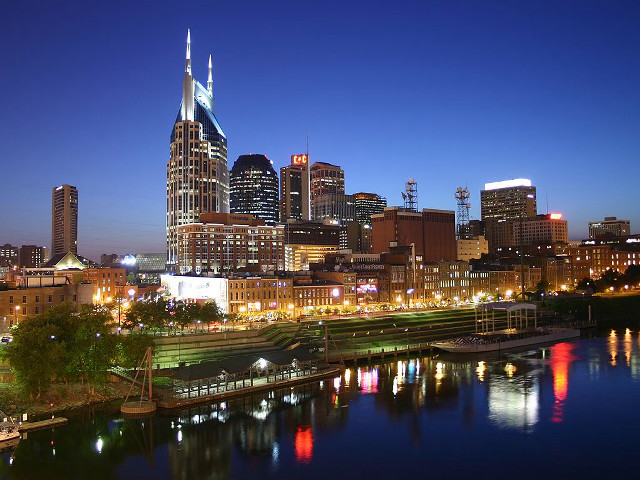 City skyline river night lights #10 free wallpaper for desktop - medium preview image