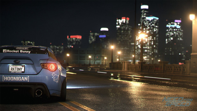 Car driving wet road night #2 free wallpaper for desktop - medium preview image