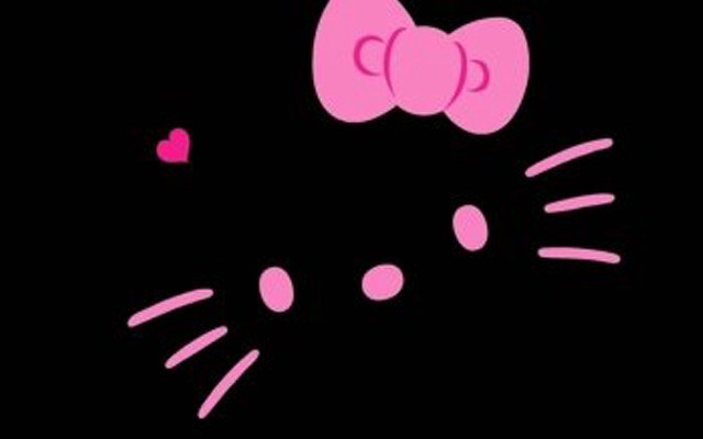 Pink kitty bow heart tail free wallpaper for desktop - medium preview image