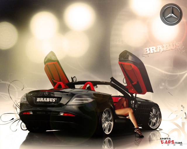 Woman sports car hood open free wallpaper for desktop - medium preview image