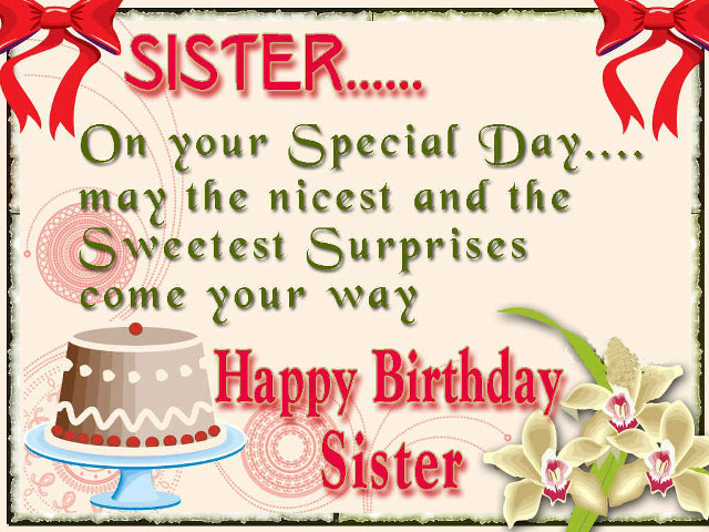Happy birthday card sister cake free wallpaper for desktop - medium preview image