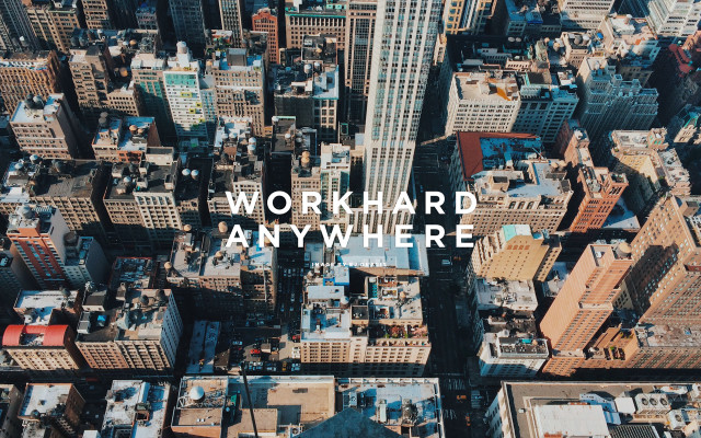 City tall buildings white sign free wallpaper for desktop - medium preview image