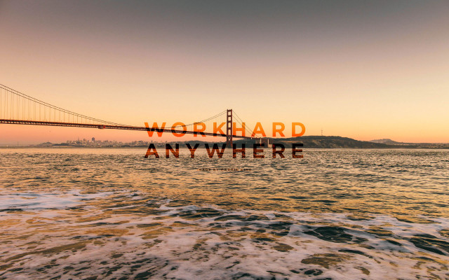 Bridge work hard anywhere water free wallpaper for desktop - medium preview image