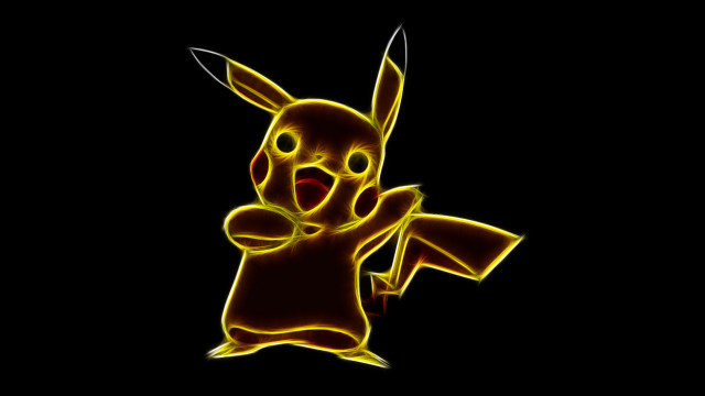 Pikachu holding sign pointing black free wallpaper for desktop - medium preview image