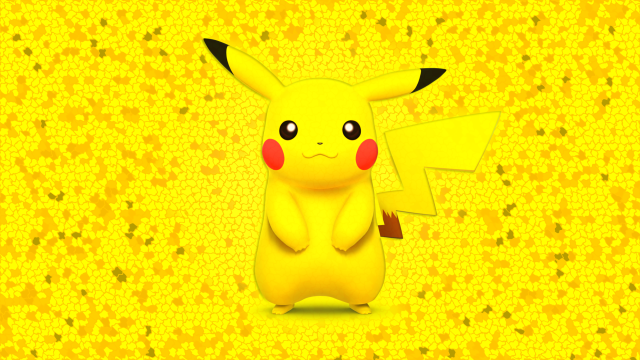 Pikachu yellow background stars dots free wallpaper for desktop - medium preview image