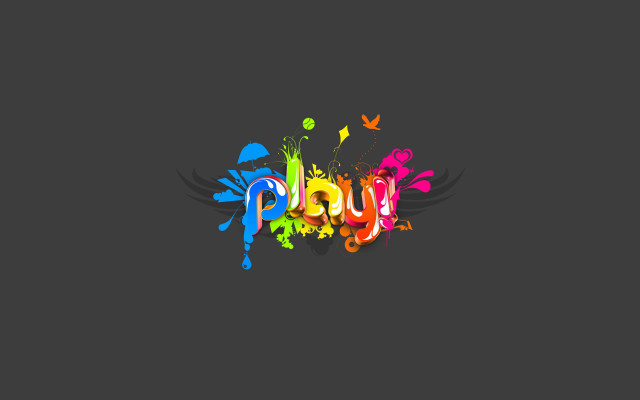 Colorful logo play bird flying free wallpaper for desktop - medium preview image
