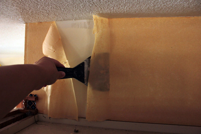 Person painting yellow wall white free wallpaper for desktop - medium preview image