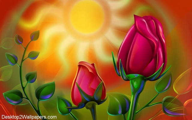 Roses sun gothic digital anne free wallpaper for desktop - medium preview image