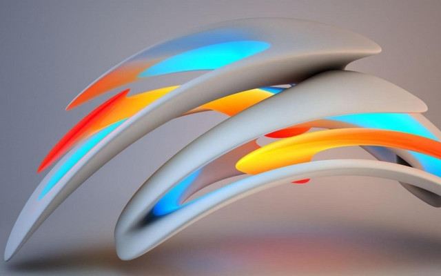 Colorful objects table gray background free wallpaper for desktop - medium preview image