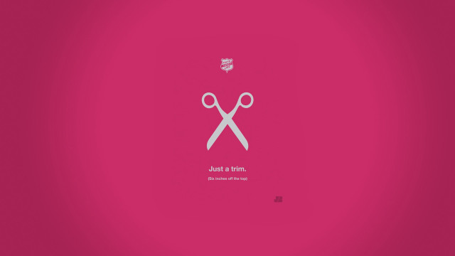 Pink background scissors side text free wallpaper for desktop - medium preview image