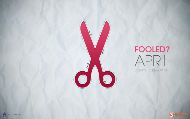 Pink scissors text overlay free wallpaper for desktop - medium preview image