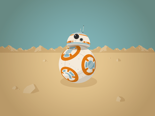 Star wars bbg robot desert free wallpaper for desktop - medium preview image