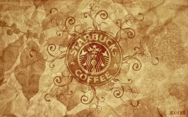 Starbucks logo brown paper swirls free wallpaper for desktop - medium preview image