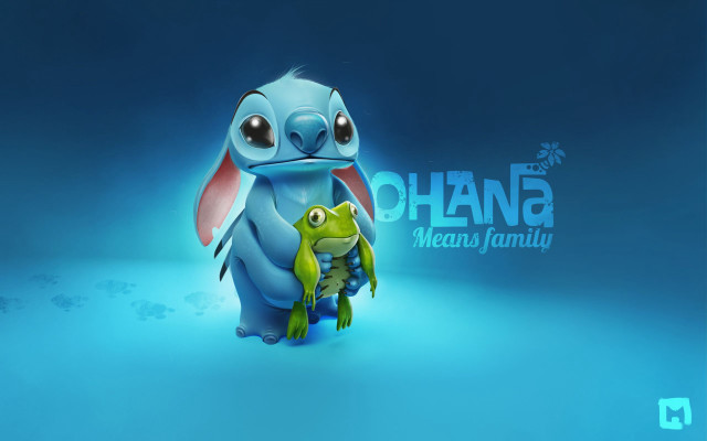 Cartoon frog ohana family disney free wallpaper for desktop - medium preview image