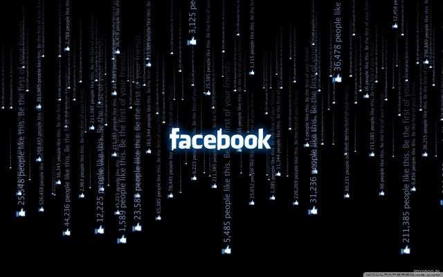 Facebook logo dark background conceptual free wallpaper for desktop - medium preview image