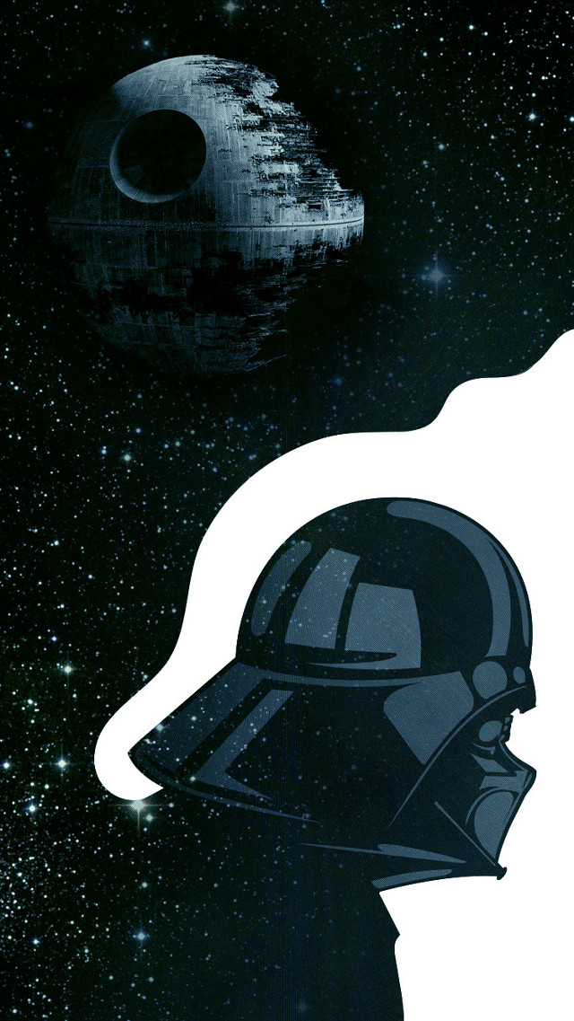 Star wars helmet black white free wallpaper for mobile - medium preview image