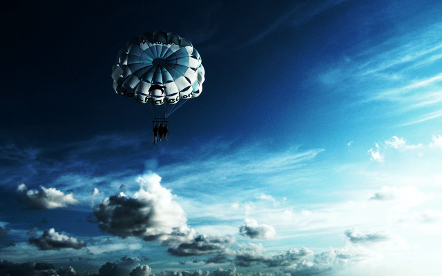 Large white balloon blue sky free wallpaper for desktop - medium preview image